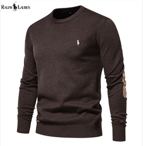 Maglione slim fit in lana con girocollo per uomo